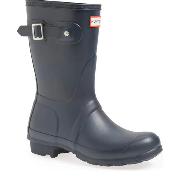 Hunter Shoes - Hunter Tour Short Packable Rain Boot Gray Black 8